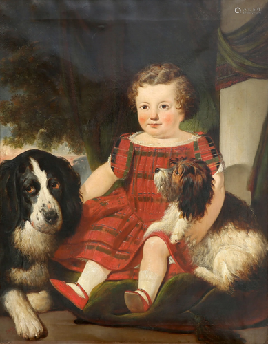 BRITISH SCHOOL (19TH CENTURY), CHILD IN PLAID DRESS