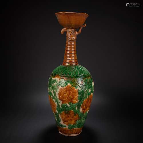 CHINESE TRICOLOR PHOENIX FIRST BOTTLE, LIAO DYNASTY