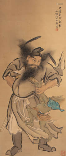 CHINESE REN BONIAN PAINTING AND CALLIGRAPHY, QING DYNASTY