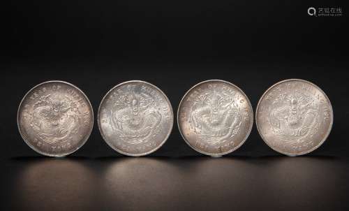 A GROUP OF CHINESE SILVER COINS, QING DYNASTY
