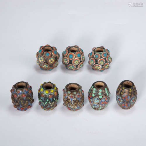A GROUP OF CHINESE GLASS BEADS, HAN DYNASTY