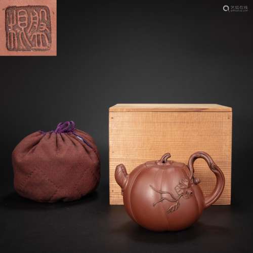 CHINESE PURPLE TEAPOTS MADE BY WANG BAOGEN, QING DYNASTY
