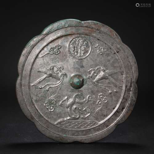 CHINESE BRONZE MIRROR, TANG DYNASTY