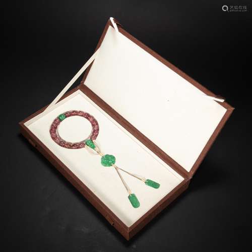 CHINESE TOURMALINE 18 SONS MULTI TREASURE STRING, QING DYNAS...