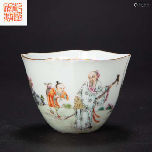 COLORFUL CHINESE TEA CUP, QING DYNASTY