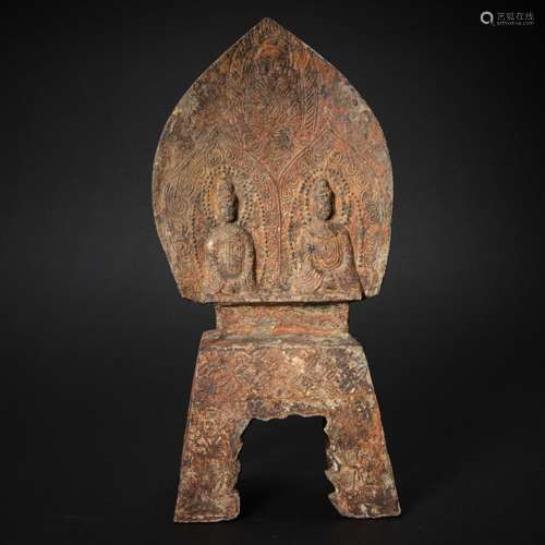 CHINESE BRONZE GILDING BUDDHA STATUE, NORTHERN WEI DYNASTY