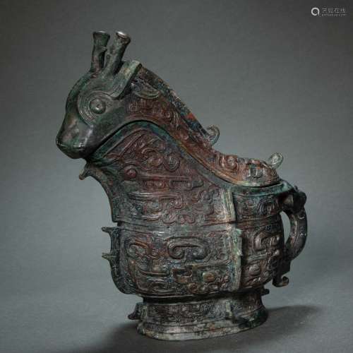 CHINESE BRONZE ZUN, WESTERN ZHOU DYNASTY