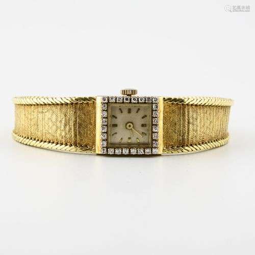 Montre bracelet de dame en or jaune (750). Boîtie…