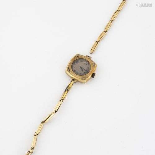 Montre bracelet de dame. Boîtier en or jaune (750…