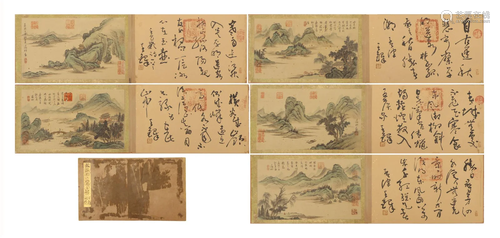 A CHINESE PAINTING ALBUM OF LANDSCAPES