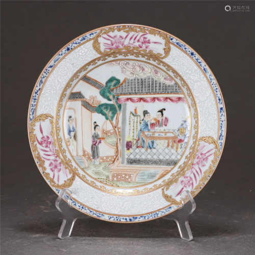 A FAMILLE ROSE LOVE STORY PLATE