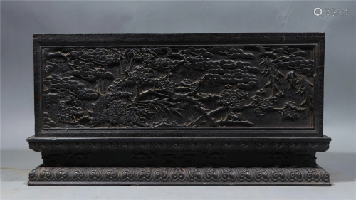 A CARVED ROSEWOOD RECTANGULAR BOX