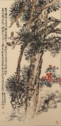 A CHINESE PAINTING OF PINE