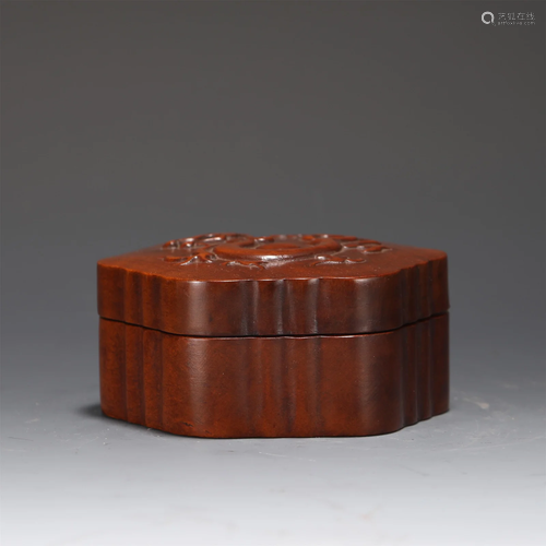 A CARVED BOXWOOD RECTANGULAR BOX