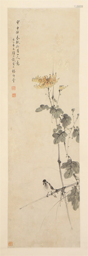 A CHINESE PAINTING OF CHRYSANTHEMUM