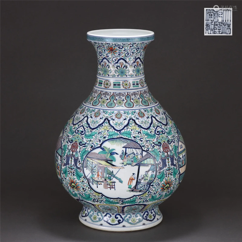 A DOUCAI GLAZED VASE YUHUCHUNPING