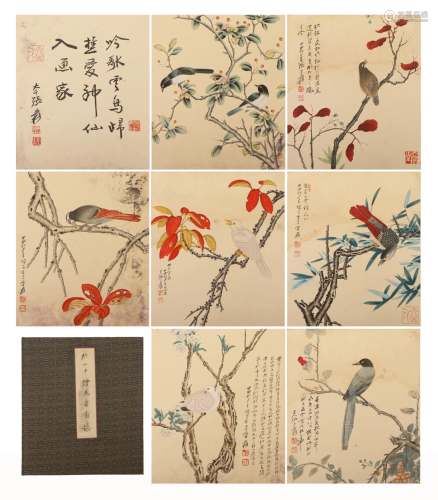 A CHINESE PAINTING OF BIRDS ON BRANCHS