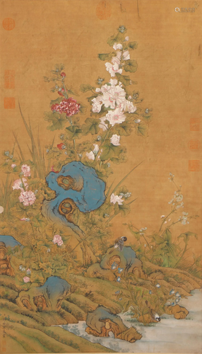 A CHINESE PAINTING OF FLOWER AND BIRD