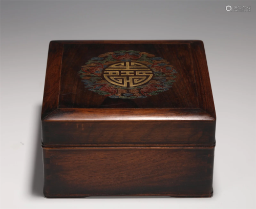 A CARVED ALOESWOOD BOX