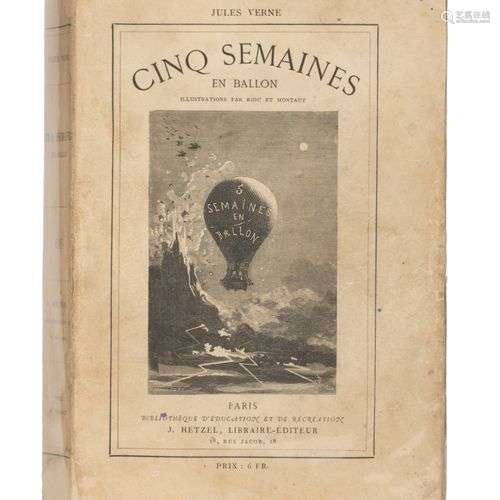 [Afrique] Cinq semaines en ballon par Jules Verne. Illustrat...