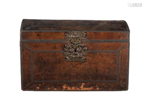 A studded leather trunk