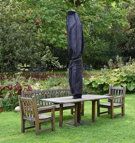 A group of various hardwood garden furniture