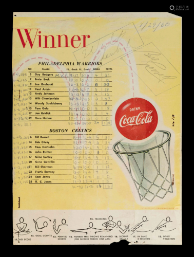 A Rare Vintage Wilt Chamberlain and Bill Russell Signed