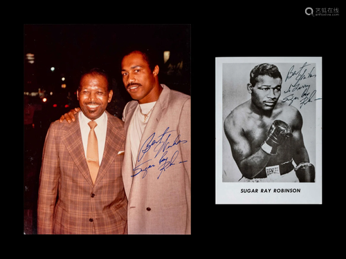 A Group of Two Boxing Champion Sugar Ray Robinson