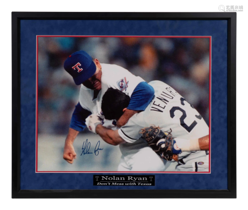 A Nolan Ryan Signed Autograph Large Framed Photograph