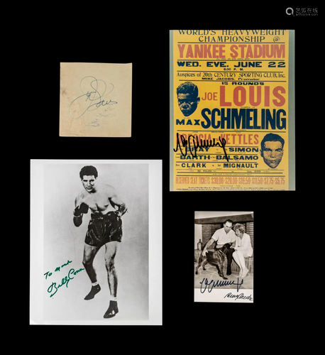 A Group of Joe Louis, Billy Conn and Max Schmeling