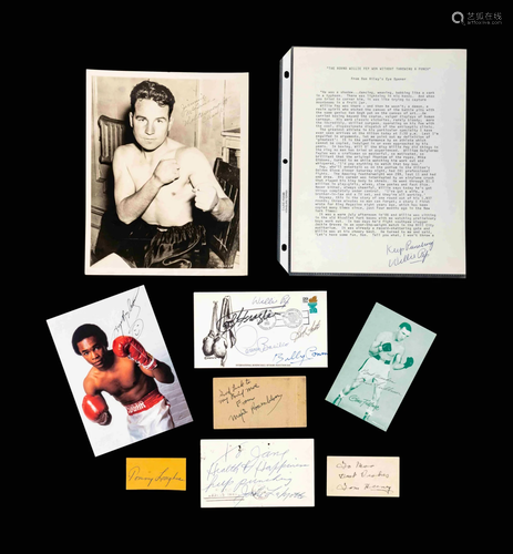 A Group of Assorted Boxing Champion Signed Autograph