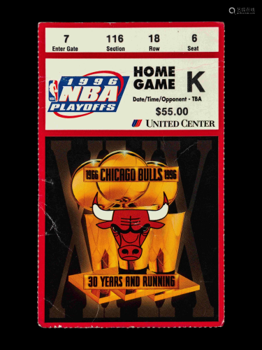 A June 16, 1996 Michael Jordan Chicago Bulls NBA