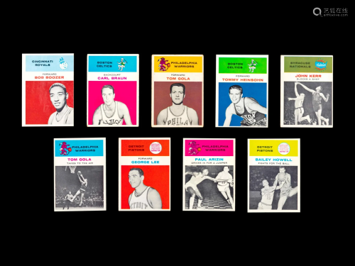 A Group of Nine 1961 Fleer Basketball Cards,