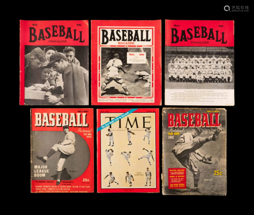 A Group of Baseball Magazines and Ephemera Including