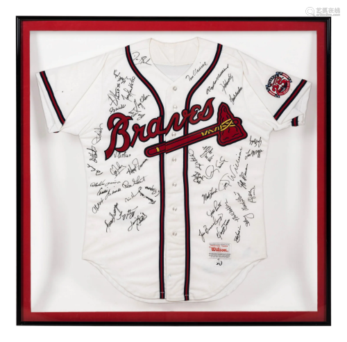 A 1991 Atlanta Braves Team Signed Autograph Pete Smith