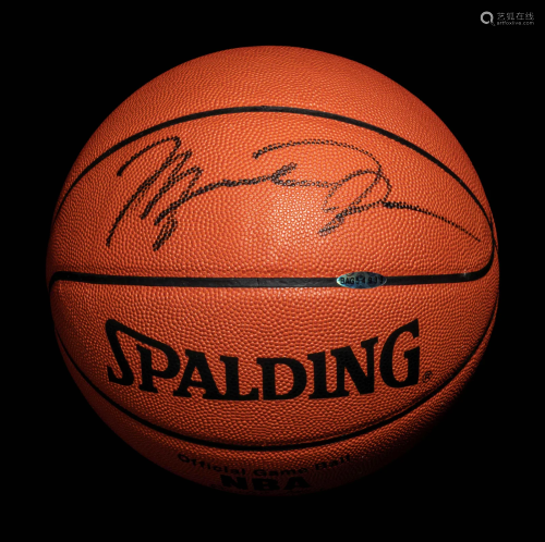 A Michael Jordan Signed Autograph Spalding NBA Game