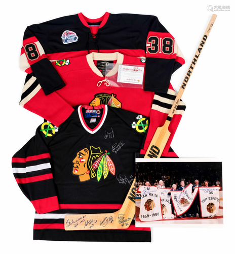 A Group of Chicago Blackhawks Signed Autograph Items