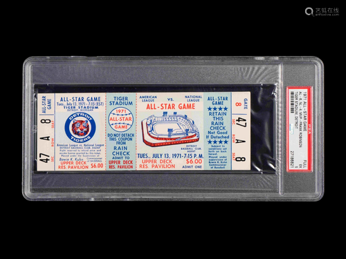 A 1971 Major League Baseball All-Star Game Ticket (PSA