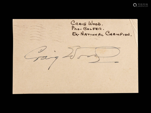 An Uncommon Signed Autograph Index Card by 1941 Masters