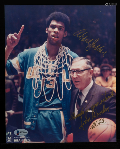 A Kareem Abdul-Jabbar and John Wooden UCLA Basketball