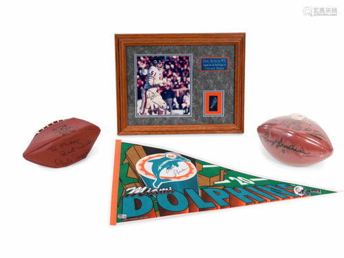 A Group of Signed Autograph Football Hall of Fame Items