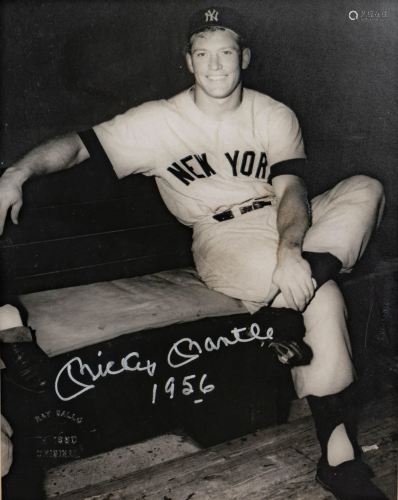 A Mickey Mantle Signed Autographed Ray Gallo Photo (BAS