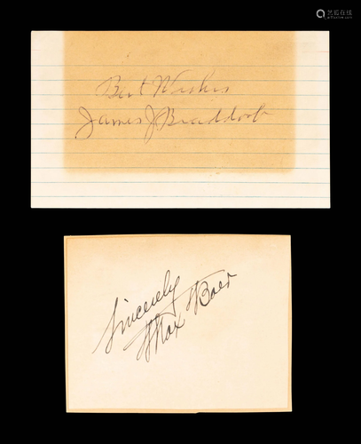 A Group of James J Braddock and Max Baer Signed