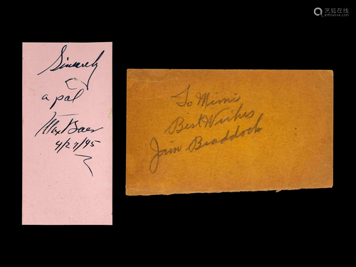 A Group of James J Braddock and Max Baer Signed