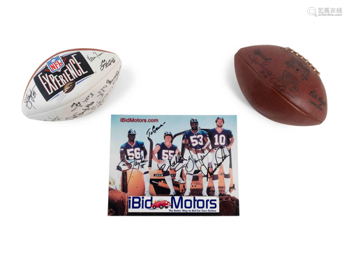 A Group of Three Signed Football Items Including