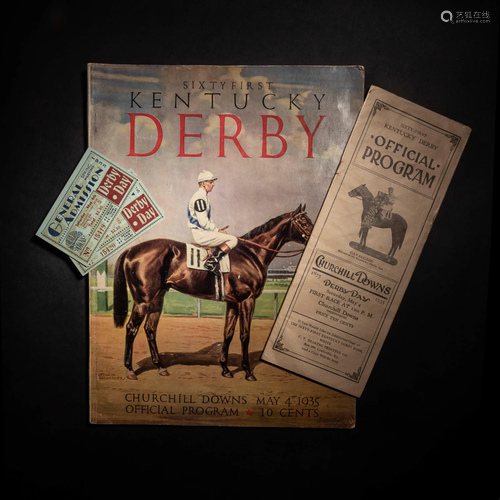 A Group of 1935 Kentucky Derby On Site Churchill Downs