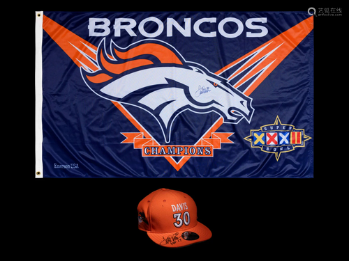 A Group of Terrell Davis Signed Denver Broncos Items,