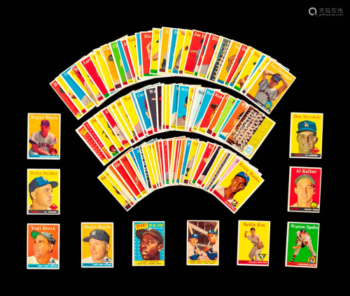 A Group of 133 1958 Topps Baseball Cards Including