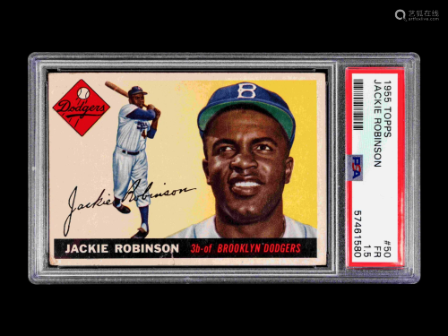 A 1955 Topps Jackie Robinson Baseball Card No. 50 (PSA