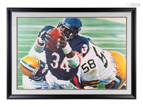 A Large Walter Payton Chicago Bears Signed Autograph